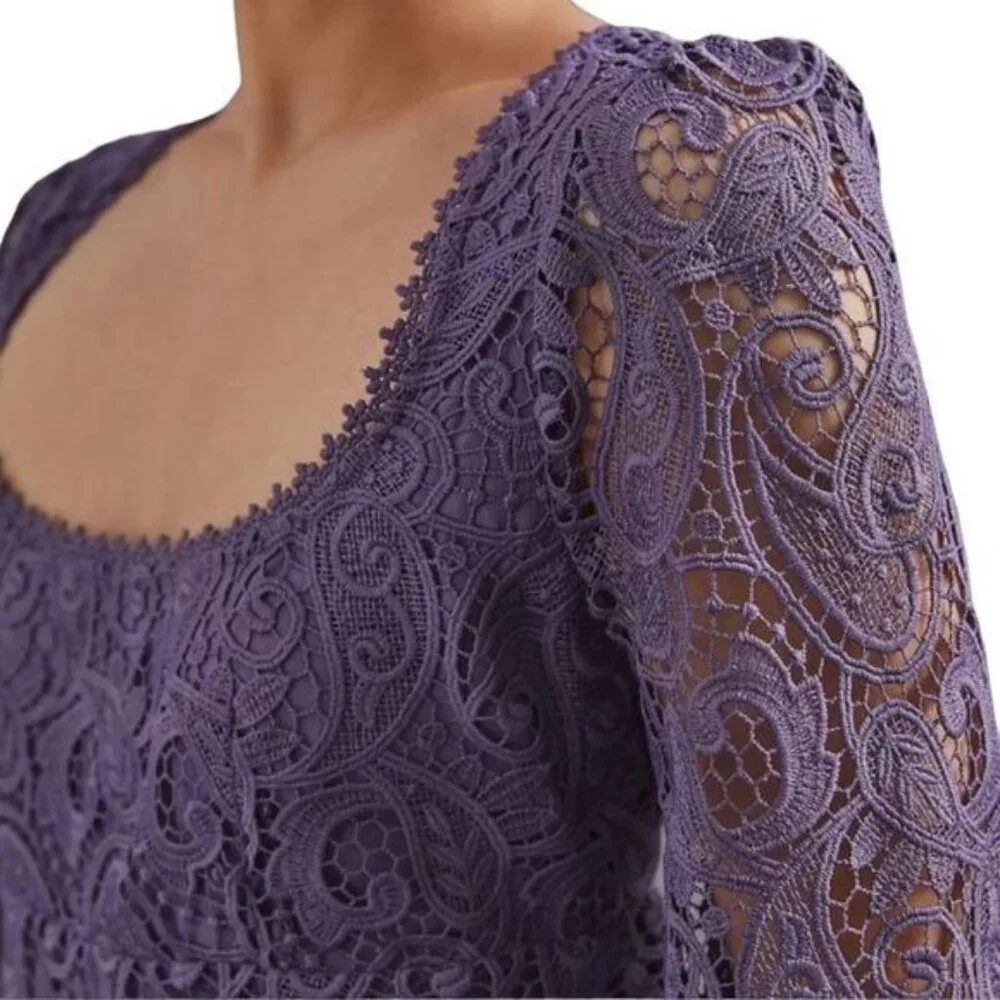 Anthropologie Maeve Embroidered Lace Mini Dress Size 2 NWOT